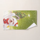 Weihnachtshund mit Candy Cane Badhandtuch Set (Handtuch)