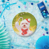 Weihnachtshund mit Candy Cane Pappteller (Party)