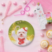 Weihnachtshund mit Candy Cane Pappteller (Party)