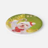 Weihnachtshund mit Candy Cane Pappteller (Schrägansicht)