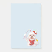 Weihnachtshund mit Candy Cane Post-it Klebezettel (Vorderseite)