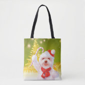Weihnachtshund mit Candy Cane Tasche (Vorderseite)
