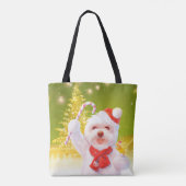 Weihnachtshund mit Candy Cane Tasche (Rückseite)