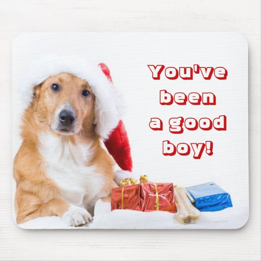 Weihnachtshund mit dem Geweih und den bunten Mousepad (Vorne)