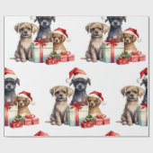 Weihnachtshund mit Geschenkpapier (Flach)