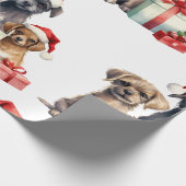 Weihnachtshund mit Geschenkpapier (Ecke)