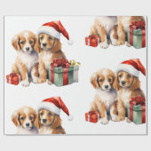 Weihnachtshund mit Geschenkpapier (Flach)