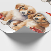 Weihnachtshund mit Geschenkpapier (Ecke)