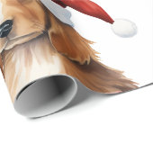 Weihnachtshund mit Geschenkpapier (Rolleneckpunkt)