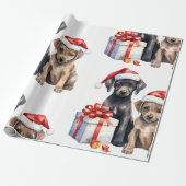 Weihnachtshund mit Geschenkpapier (Ungerollt)