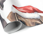 Weihnachtshund mit Geschenkpapier (Rolleneckpunkt)