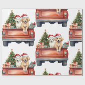 Weihnachtshund mit Geschenkpapier (Flach)