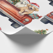 Weihnachtshund mit Geschenkpapier (Ecke)