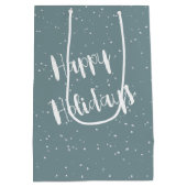 Weihnachtshund mit Urlaubshund in Schneeflocken Mittlere Geschenktüte (Rückseite)