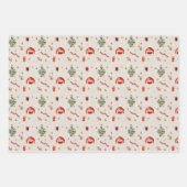 Weihnachtshund mit Weihnachtsmannmütze Haustier We Geschenkpapier Set (Vorderseite 2)