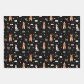 Weihnachtshund mit Weihnachtsmannmütze Haustier We Geschenkpapier Set (Vorderseite)