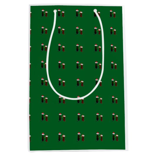Weihnachtshund Mittlere Geschenktüte (Vorderseite)