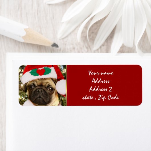 Weihnachtshund Mops (Insitu)