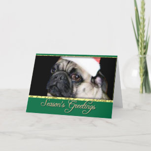 Weihnachtshund Mops Feiertagskarte