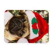 Weihnachtshund Mops Magnet (Horizontal)