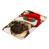 Weihnachtshund Mops Magnet (Linke Seite)