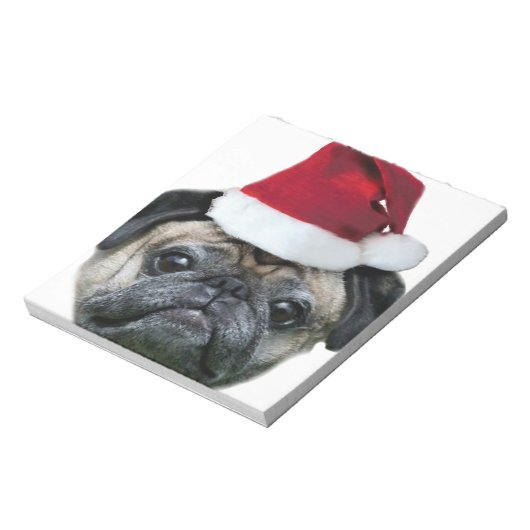 Weihnachtshund Mops Notizblock (Rotiert)