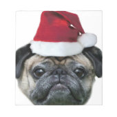 Weihnachtshund Mops Notizblock (Vorderseite)