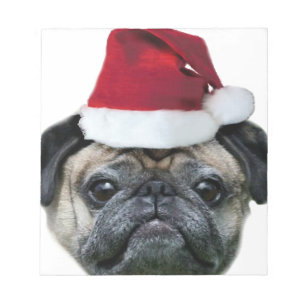 Weihnachtshund Mops Notizblock