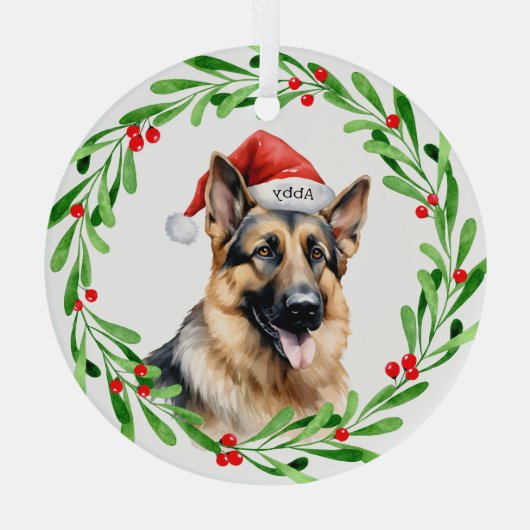 Weihnachtshund Ornament Aus Glas (Rückseite)