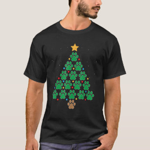 Weihnachtshund Paws Tree Xmas Haustier Hund Feiert T-Shirt