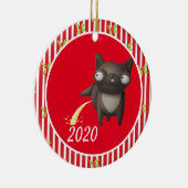 Weihnachtshund Peeing Covid Funny 2020 Keramik Ornament (Rechts)