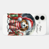 Weihnachtshund personalisierbar Case-Mate iPhone hülle (Rückseite (Horizontal))