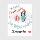 Weihnachtshund Personalisiert Aufkleber (Blatt)