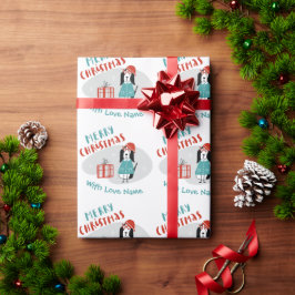 Weihnachtshund Personalisiert Geschenkpapier