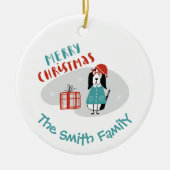 Weihnachtshund Personalisiert Keramik Ornament (Vorne)