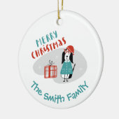 Weihnachtshund Personalisiert Keramik Ornament (Links)