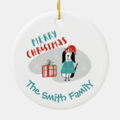 Weihnachtshund Personalisiert Keramik Ornament (Hinten)