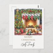 Weihnachtshund Personalisiert Postkarte (Vorne/Hinten)
