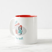 Weihnachtshund Personalisiert Zweifarbige Tasse (Vorderseite Links)