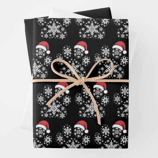 Weihnachtshund Pfote Santa Hut Besitzer Geschenk Geschenkpapier Set (Beispiel)