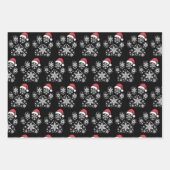 Weihnachtshund Pfote Santa Hut Besitzer Geschenk Geschenkpapier Set (Vorderseite)