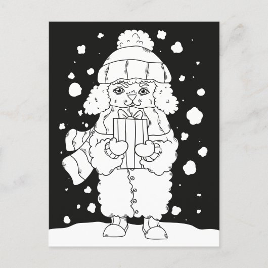 Weihnachtshund Postkarte (Vorderseite)