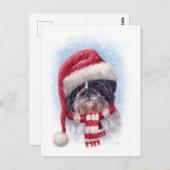 Weihnachtshund Postkarte (Vorne/Hinten)