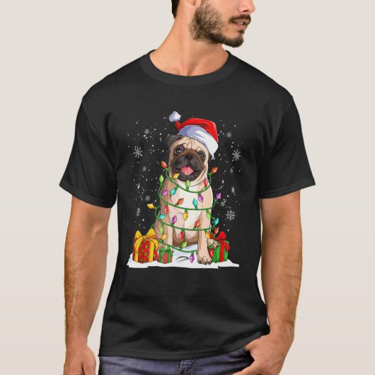 Weihnachtshund Pullover Weihnachten Mops Schlafanz (Vorderseite)