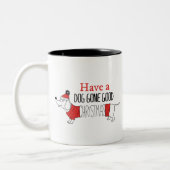 Weihnachtshund Puns Santa Dogs Hund Gone Good Chri Zweifarbige Tasse (Links)