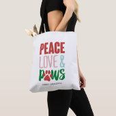 Weihnachtshund Puns Santa Dogs Peace Liebe und Paw Tasche (Von Nahem)