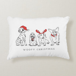 Weihnachtshund Puns Santa Dogs Woofy Weihnachten Dekokissen