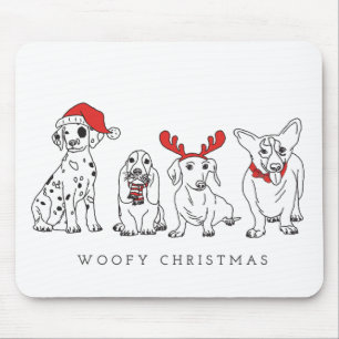 Weihnachtshund Puns Santa Dogs Woofy Weihnachten Mousepad