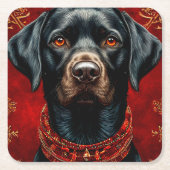 Weihnachtshund Rechteckiger Pappuntersetzer (Vorderseite)