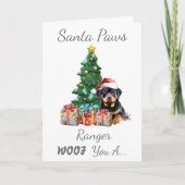 Weihnachtshund Rottweiler Feiertagskarte (Vorderseite)